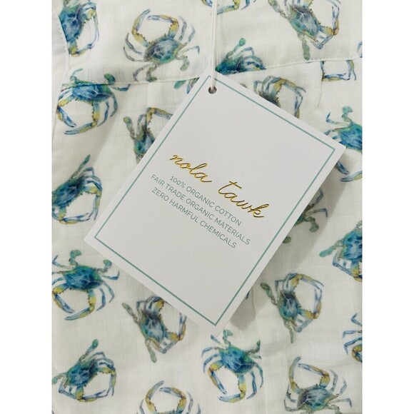 Nola Tawk Catching Crabs 100% Organic Muslin Shortall Sz 3-6 Months Baby - Picture 5 of 5